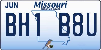 MO license plate BH1B8U