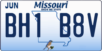 MO license plate BH1B8V