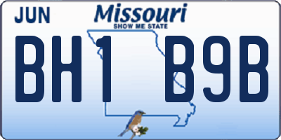 MO license plate BH1B9B