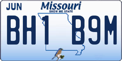MO license plate BH1B9M