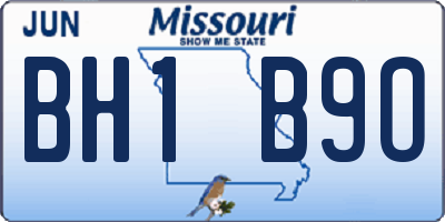 MO license plate BH1B9O