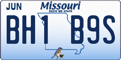 MO license plate BH1B9S