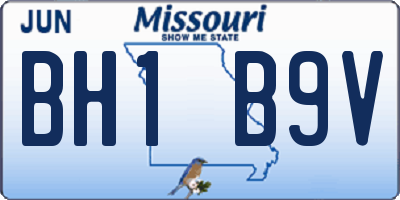 MO license plate BH1B9V