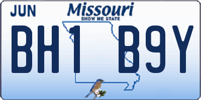 MO license plate BH1B9Y
