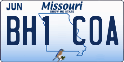 MO license plate BH1C0A