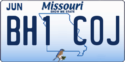 MO license plate BH1C0J