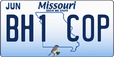 MO license plate BH1C0P