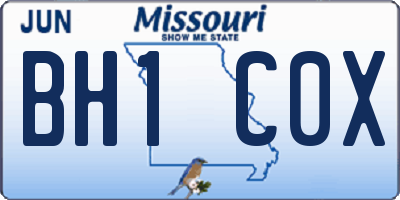 MO license plate BH1C0X