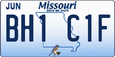 MO license plate BH1C1F