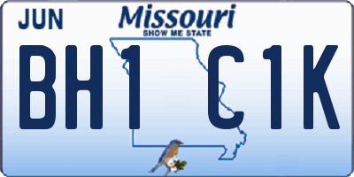 MO license plate BH1C1K