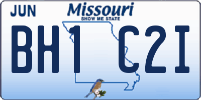 MO license plate BH1C2I