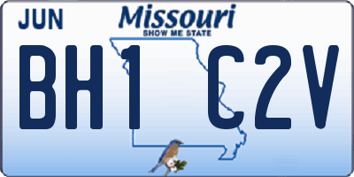 MO license plate BH1C2V