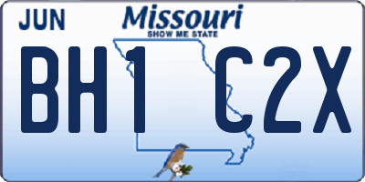 MO license plate BH1C2X