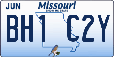 MO license plate BH1C2Y