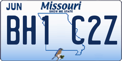 MO license plate BH1C2Z