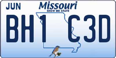 MO license plate BH1C3D