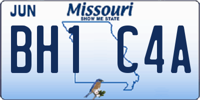 MO license plate BH1C4A