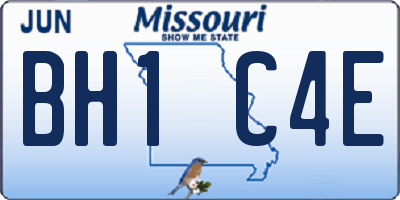 MO license plate BH1C4E