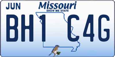 MO license plate BH1C4G