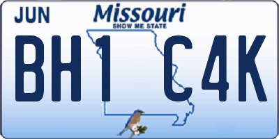 MO license plate BH1C4K