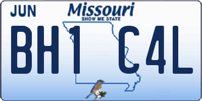 MO license plate BH1C4L