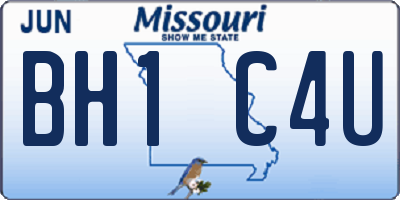 MO license plate BH1C4U