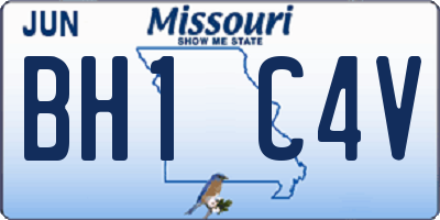MO license plate BH1C4V