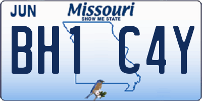 MO license plate BH1C4Y