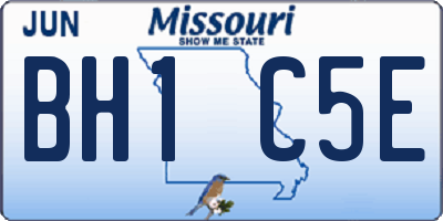 MO license plate BH1C5E