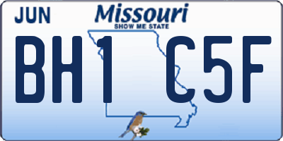 MO license plate BH1C5F