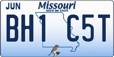 MO license plate BH1C5T