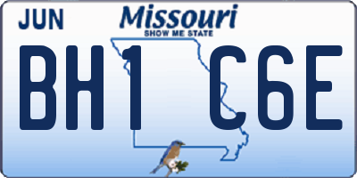 MO license plate BH1C6E