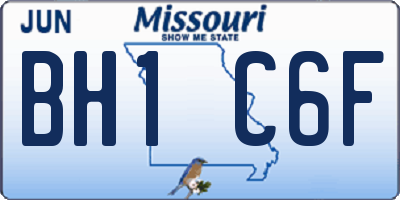 MO license plate BH1C6F