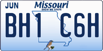 MO license plate BH1C6H