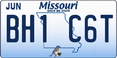 MO license plate BH1C6T