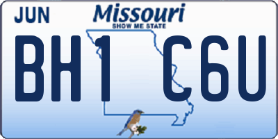 MO license plate BH1C6U