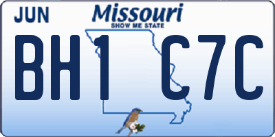 MO license plate BH1C7C