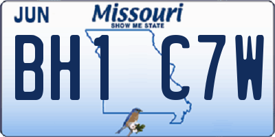 MO license plate BH1C7W