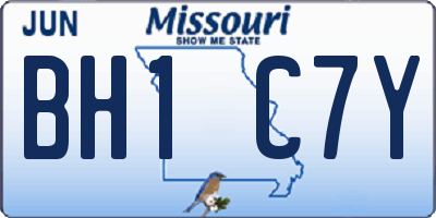 MO license plate BH1C7Y