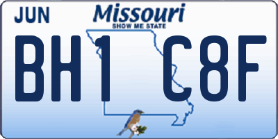 MO license plate BH1C8F
