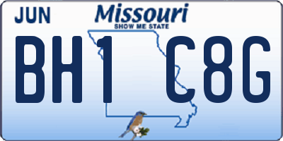MO license plate BH1C8G