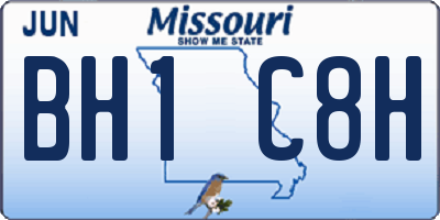 MO license plate BH1C8H
