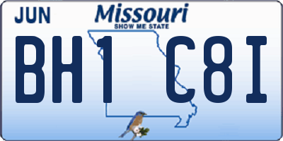 MO license plate BH1C8I