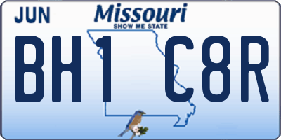 MO license plate BH1C8R