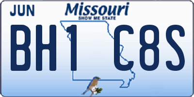 MO license plate BH1C8S