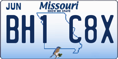 MO license plate BH1C8X