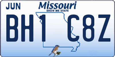 MO license plate BH1C8Z