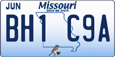 MO license plate BH1C9A