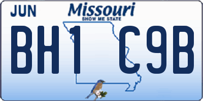 MO license plate BH1C9B