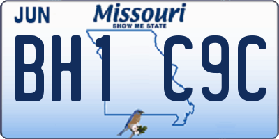 MO license plate BH1C9C
